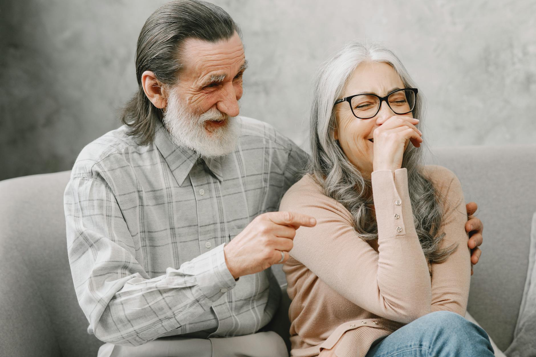 An older couple together, at ease